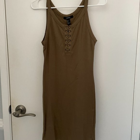 Forever 21 Bodycon Tank Top Dress With Lace Up Front - Picture 2 of 3